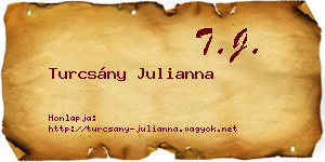 Turcsány Julianna névjegykártya
